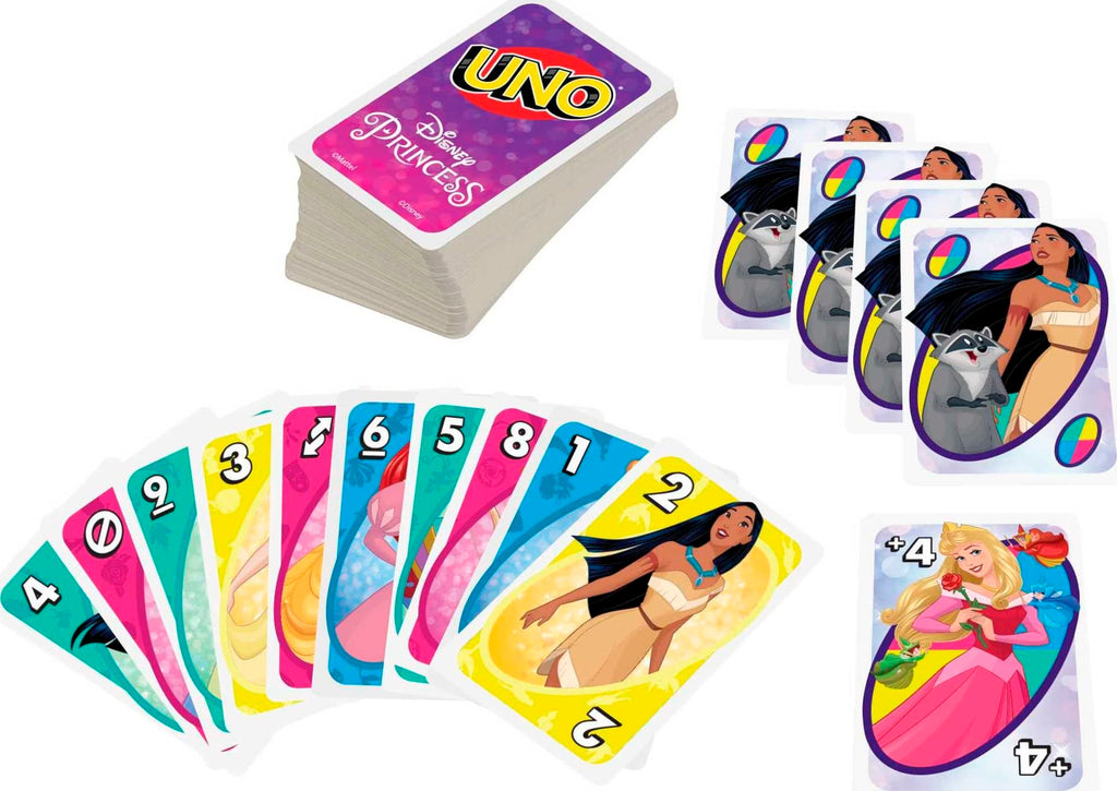 UNO Disney Princesses Card Game – 112 Cards with Power of Friendship Wild Card for Ages 7+