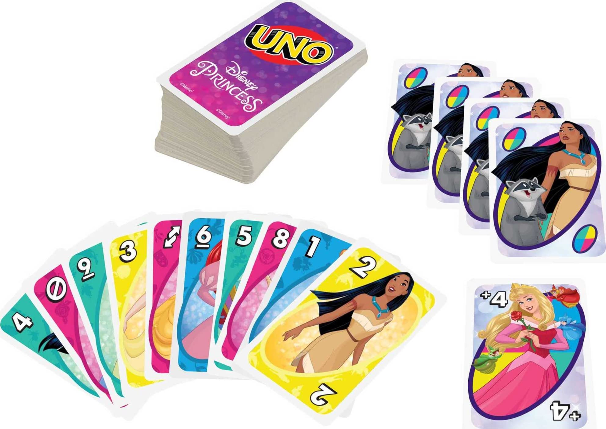 UNO Disney Princesses Card Game – 112 Cards with Power of Friendship Wild Card for Ages 7+