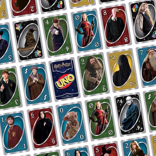 UNO Harry Potter Card Game in Storage Tin – 112 Cards, 2-10 Players, Ages 7+