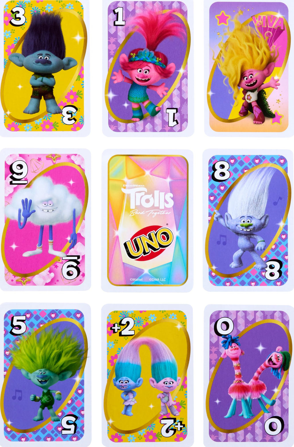 UNO Trolls 3: Band Together Edition – Family Card Game with Movie Graphics and Special Rule