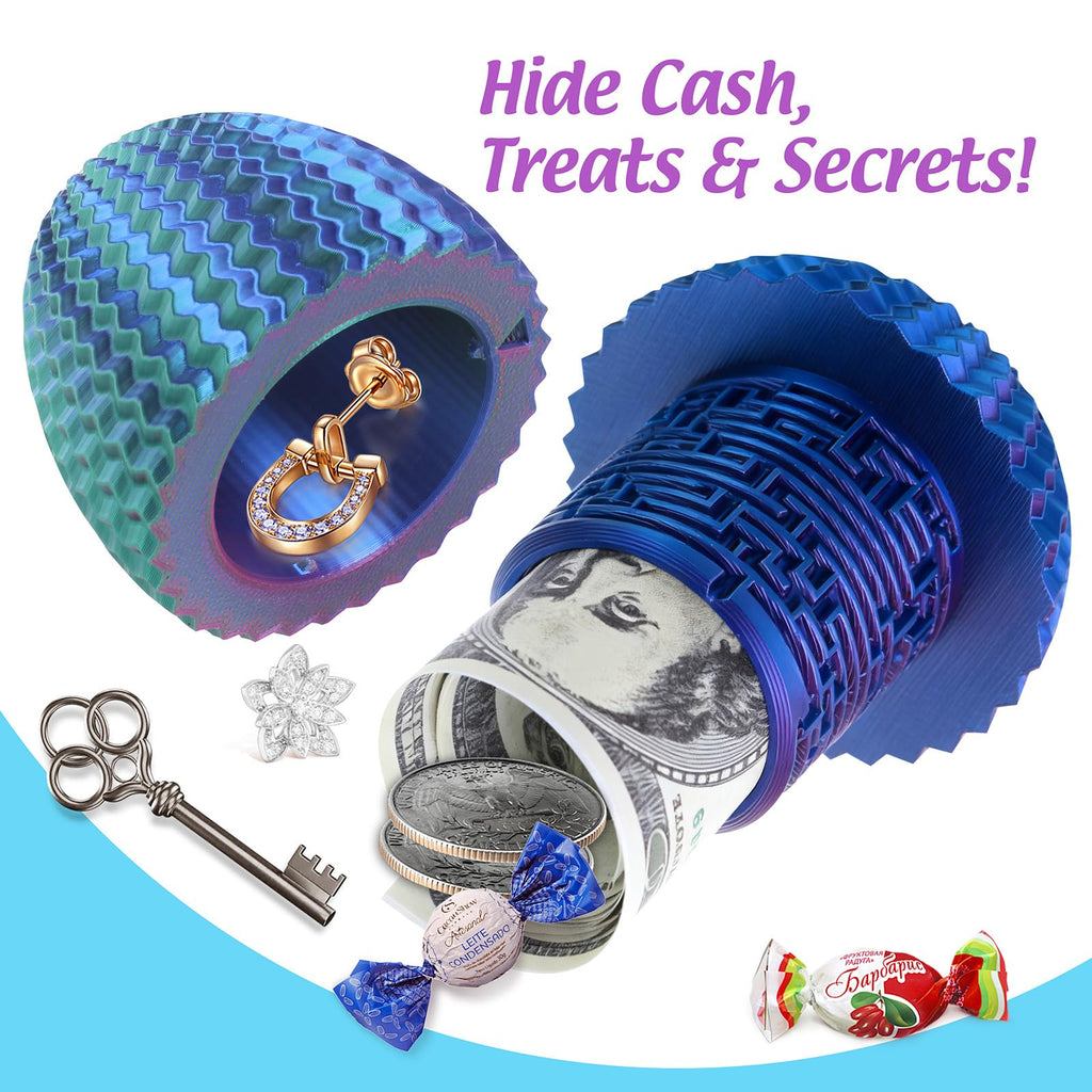 Unorgee Egg Shaped Cash Maze Puzzle Box – 3D Maze Egg with Hidden Compartment for Money & Gift Cards, Reusable Easter Gift for Kids, Teens, Adults
