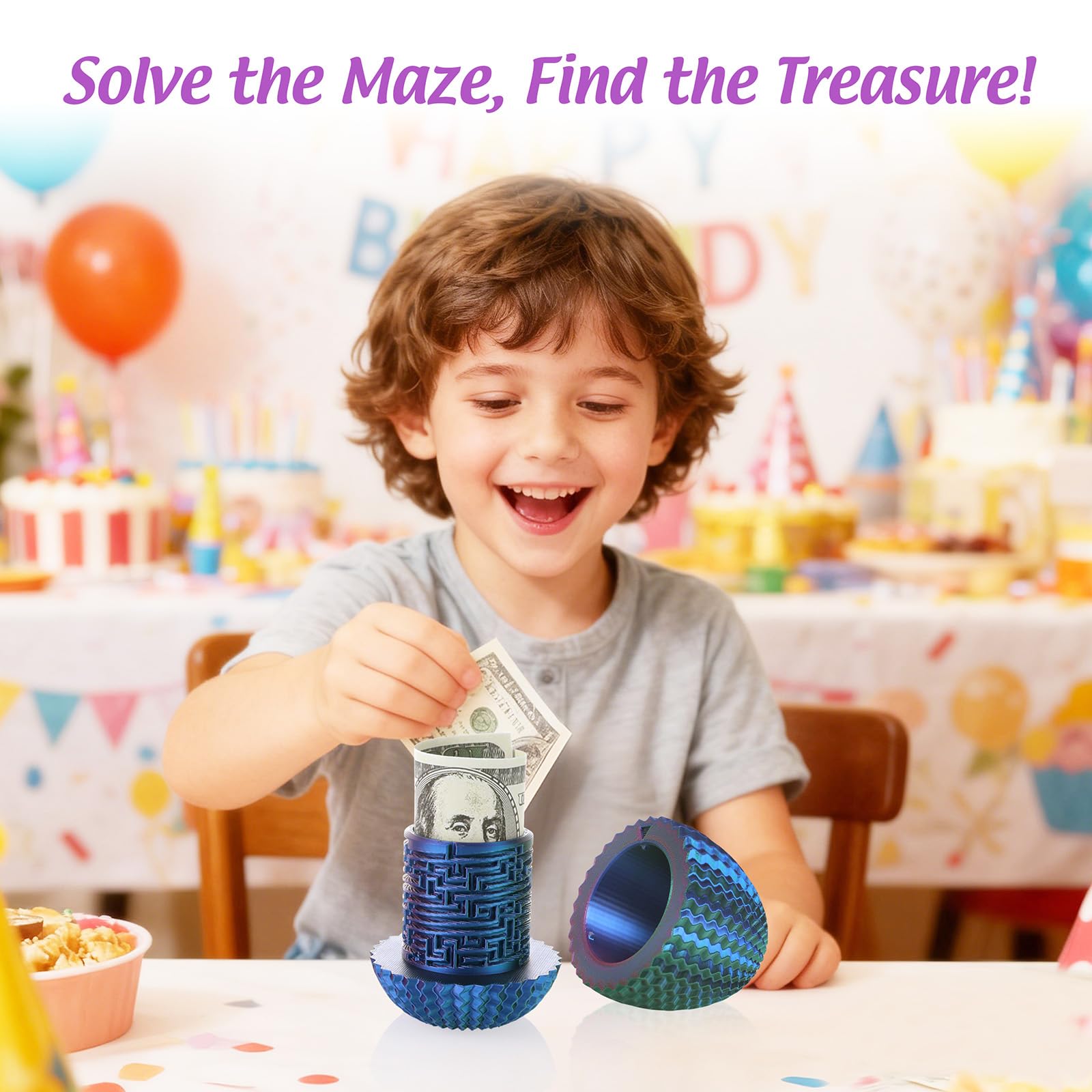 Unorgee Egg Shaped Cash Maze Puzzle Box – 3D Maze Egg with Hidden Compartment for Money & Gift Cards, Reusable Easter Gift for Kids, Teens, Adults