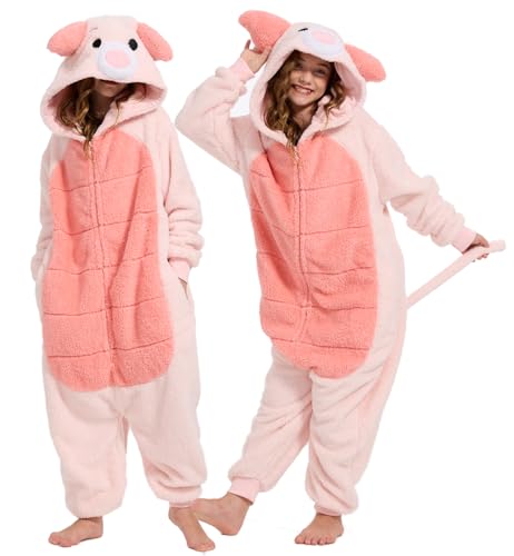 Unpifolov Kids Pig Cosplay Jumpsuit – Unisex Animal Costume for Children & Teenagers
