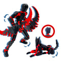 Uodofy T13 3D Action Figure Set - Assembly Completed, Black Red + Dog, Multi-Jointed by Soozafone