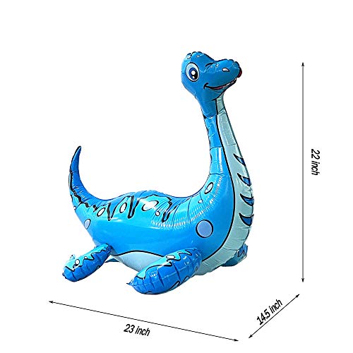 Uorbmaio 4-Pack Giant 3D Dinosaur Balloons – T-Rex, Pterosaur, Plesiosaur, Spinosaurus – Reusable Aluminum Foil Party Decorations (Pink)