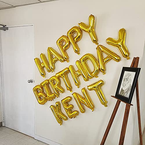 Uorbmaio 52-Piece Gold Letter Balloons A to Z - 16 Inch Foil Alphabet Set for Party Decor