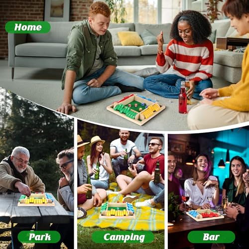 Uowivi Shut the Box – Wooden Dice Game for 2-4 Players, Math & Strategy Game