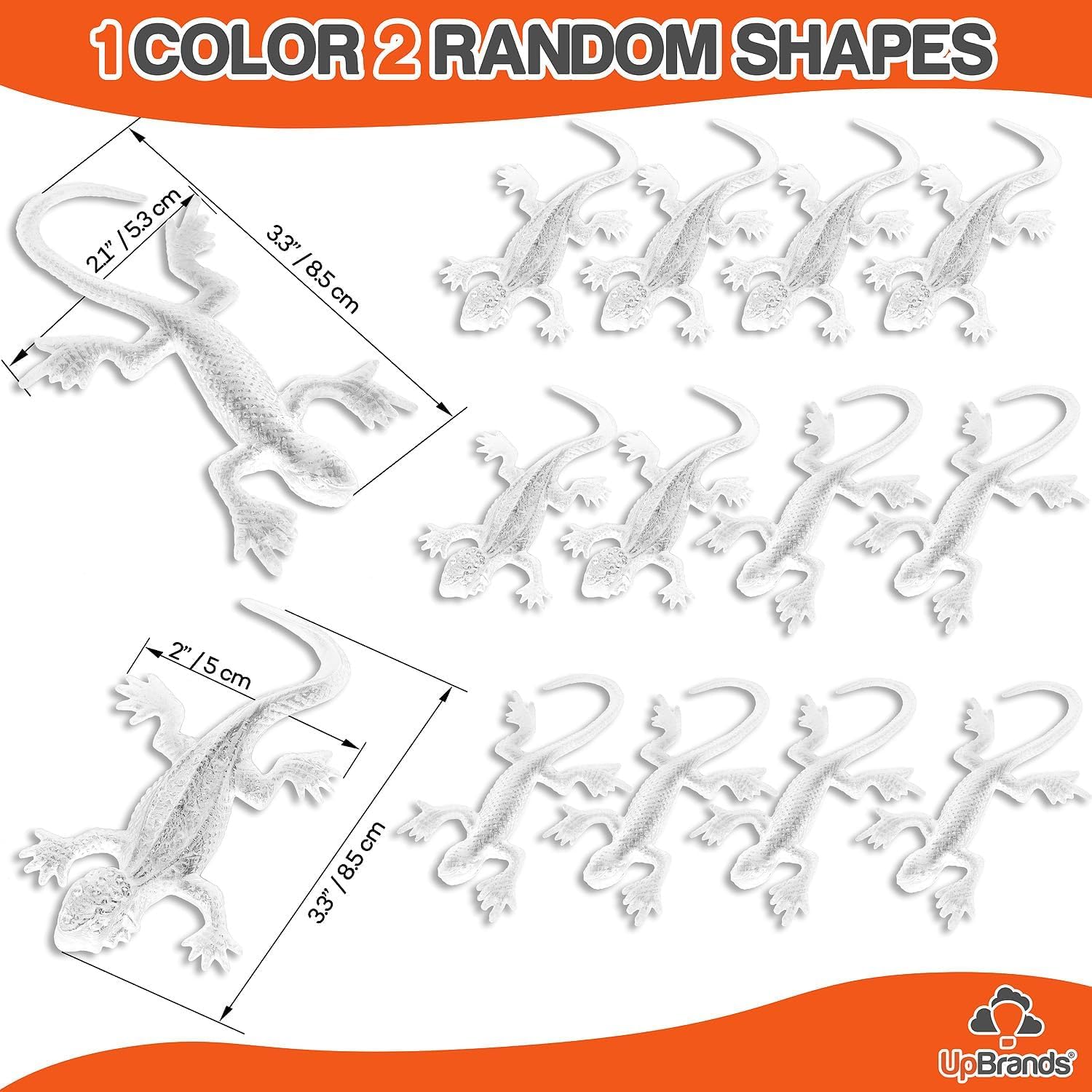 UpBrands 24 Pack Clear Stretchy Lizard Toys – Transparent Party Favors, Pinata Fillers, Reptile Gecko Toys for Kids, Stress Relief
