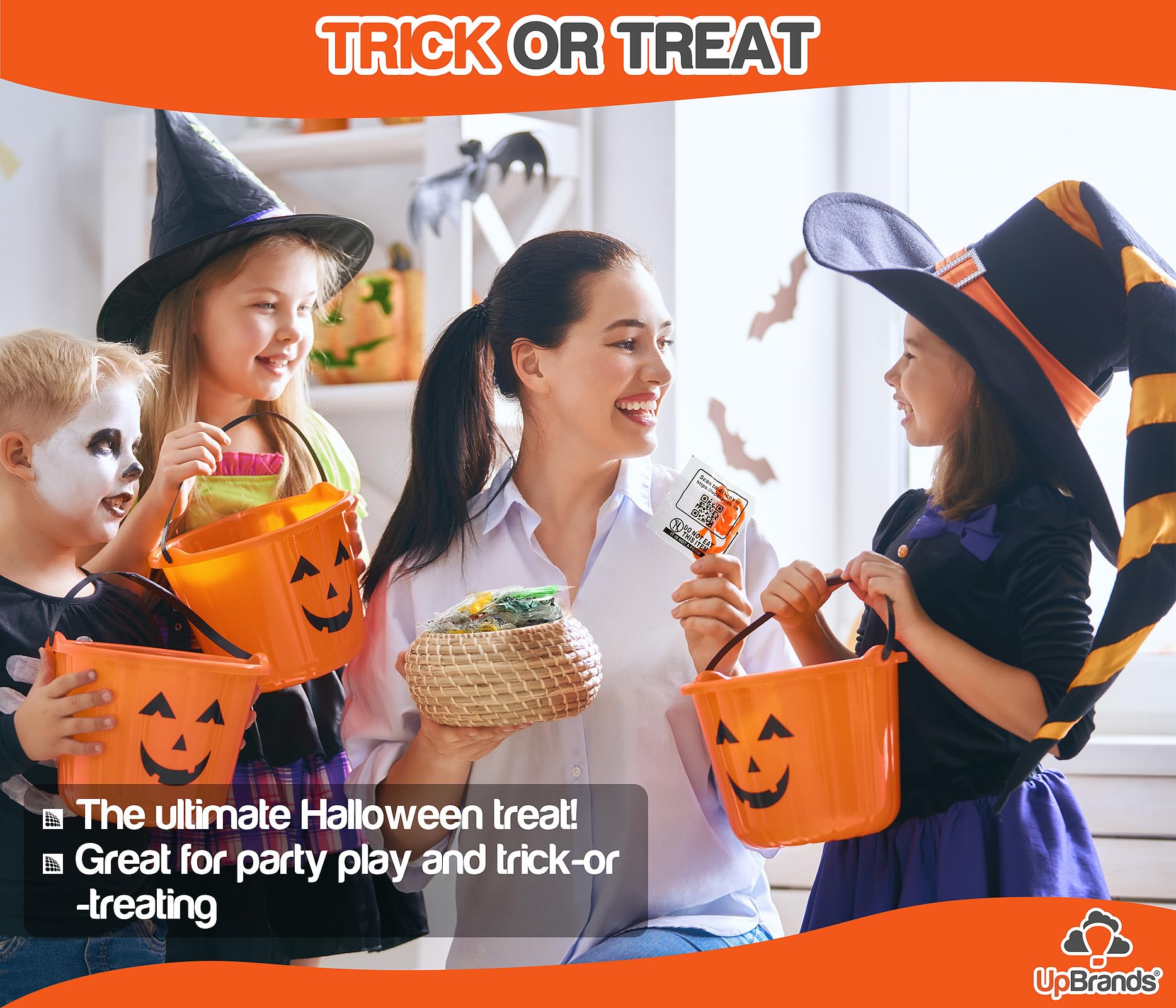 UpBrands 48-Pack Stretchy Skeleton Toys – Halloween Party Favors, Non-Candy Treat Bag Stuffers for Kids