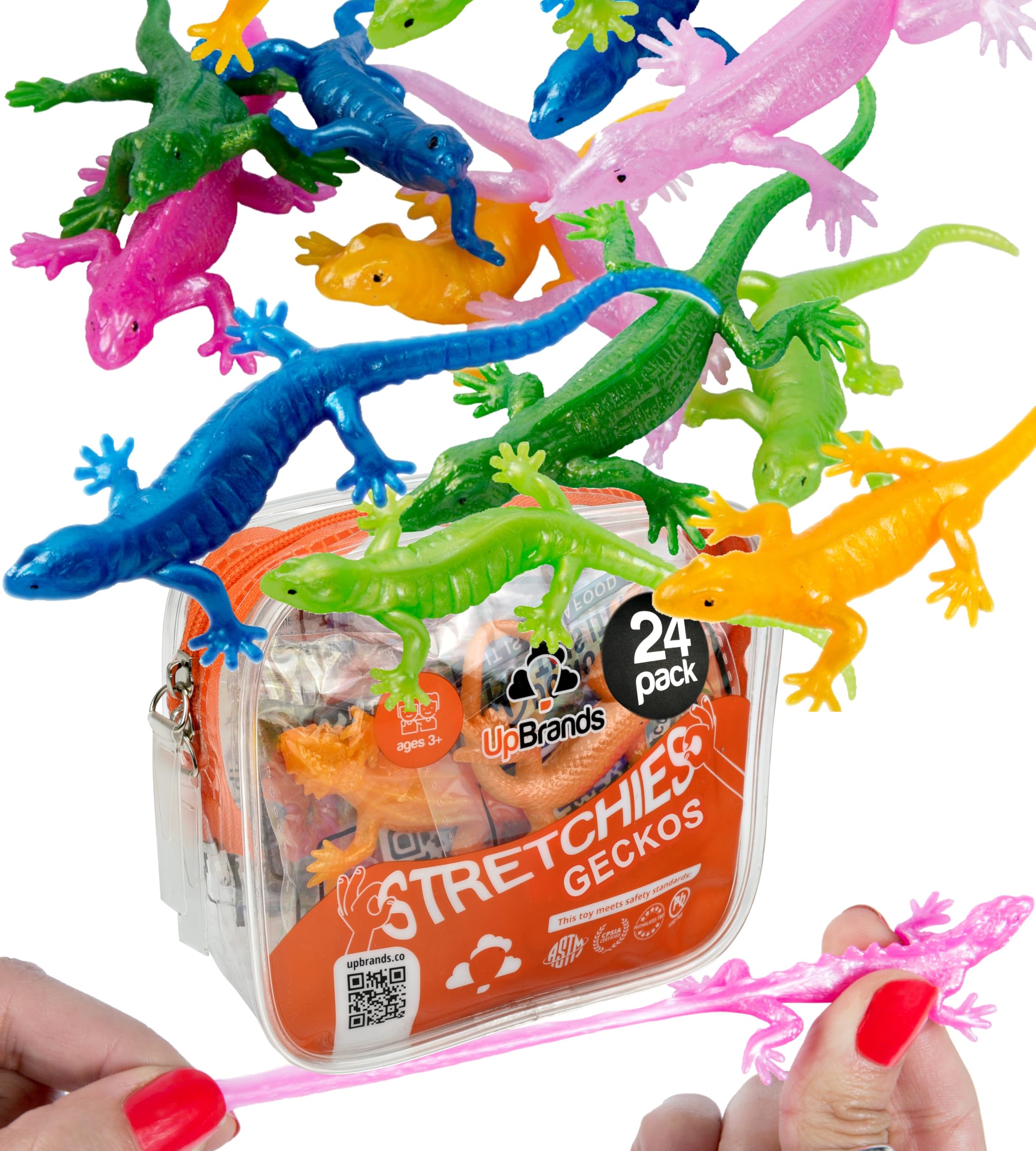 UpBrands Rubber Lizards Toys 24-Pack - Bulk Set for Party Favors, Goodie Bags, Pinata Fillers