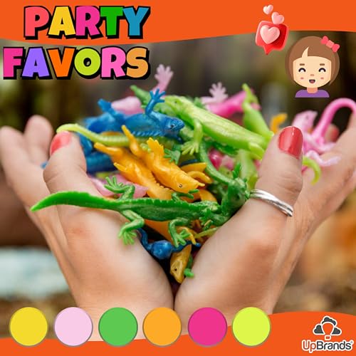 UpBrands Rubber Lizards Toys 24-Pack - Bulk Set for Party Favors, Goodie Bags, Pinata Fillers