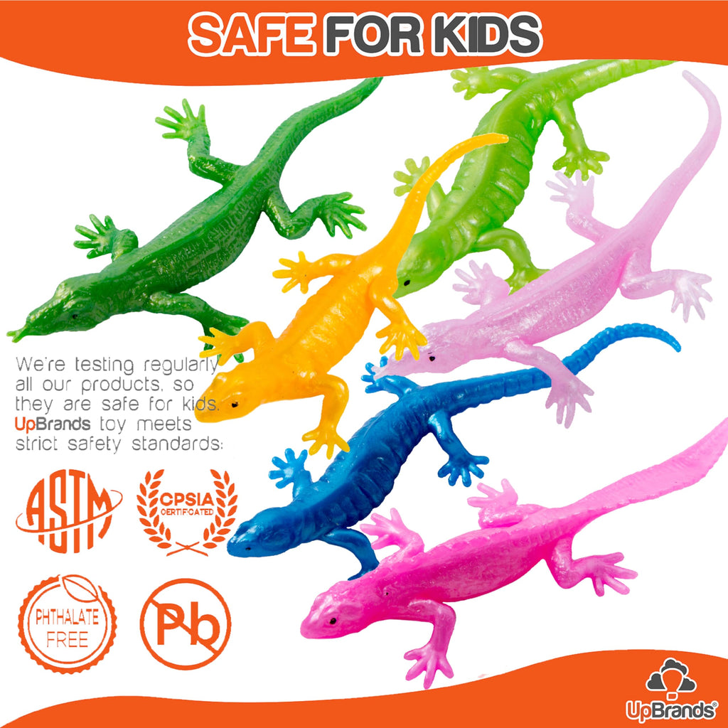 UpBrands Rubber Lizards Toys 24-Pack - Bulk Set for Party Favors, Goodie Bags, Pinata Fillers