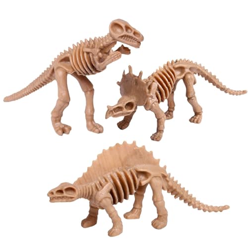 UPINS 30-Pack Dinosaur Skeleton Figures - 3.7 Inch Assorted Plastic Dino Bones for Sand Dig, Party Favors, Educational Play