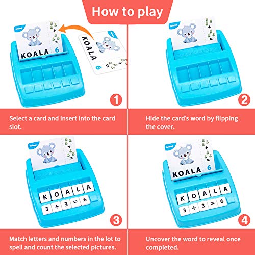 UPJAYEEK 2 in 1 Matching Letter and Number Game for Kids Ages 3-7 - Sight Words Recognition and Math Flash Cards Educational Toy