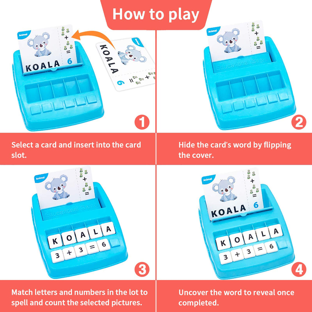 UPJAYEEK 2 in 1 Matching Letter and Number Game for Kids Ages 3-7 - Sight Words Recognition and Math Flash Cards Educational Toy