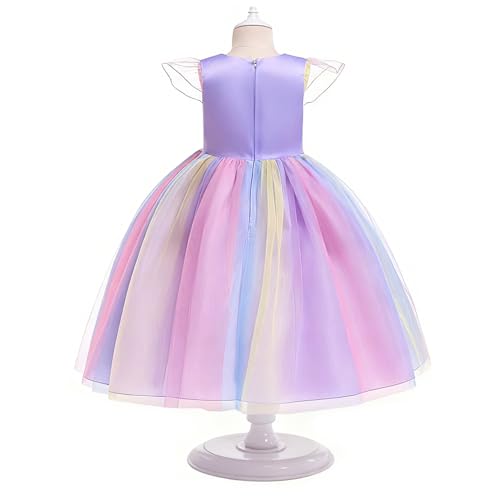 URAQT Unicorn Costume Set for Girls – Princess Dress with Necklace & Headband