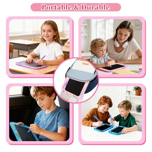 Urcoobela 2-Pack 10-Inch LCD Writing Tablet for Kids - Unicorn Dinosaur Doodle Board, Pink & Purple