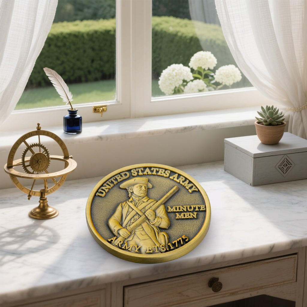 U.S. Army 250th Anniversary Challenge Coin – Gold-Plated Commemorative 1.57" Double-Sided Collectible