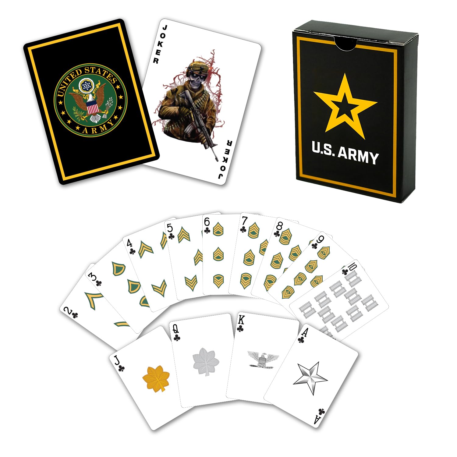 US Army Playing Cards – Rank Faces, Veteran Owned, Poker Night Gift