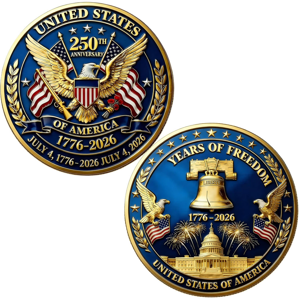 USA 250th Anniversary Challenge Coin 1776-2026 – Patriotic Iron Commemorative Medallion by SNKVAUP