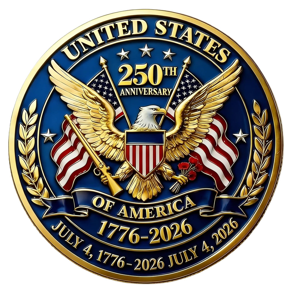 USA 250th Anniversary Challenge Coin 1776-2026 – Patriotic Iron Commemorative Medallion by SNKVAUP