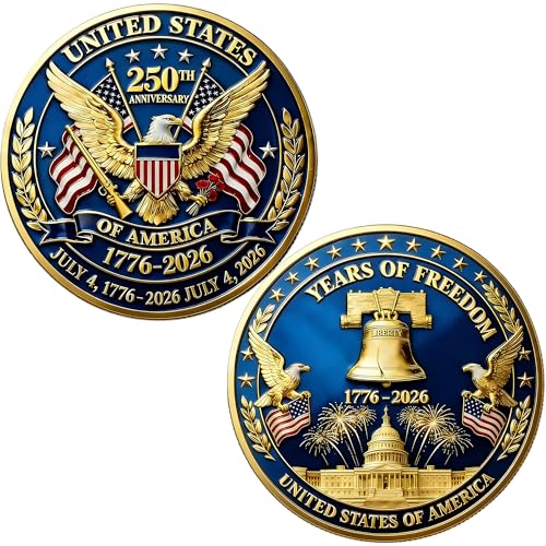 USA 250th Anniversary Challenge Coin 1776-2026 – Patriotic Iron Commemorative Medallion by SNKVAUP