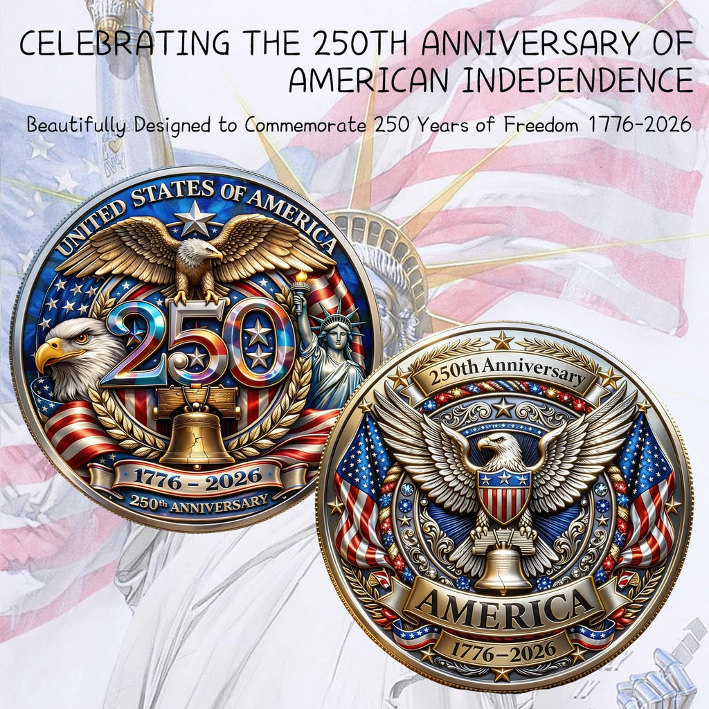 USA 250th Anniversary Challenge Coin – Patriotic Eagle Design Commemorative Collectible