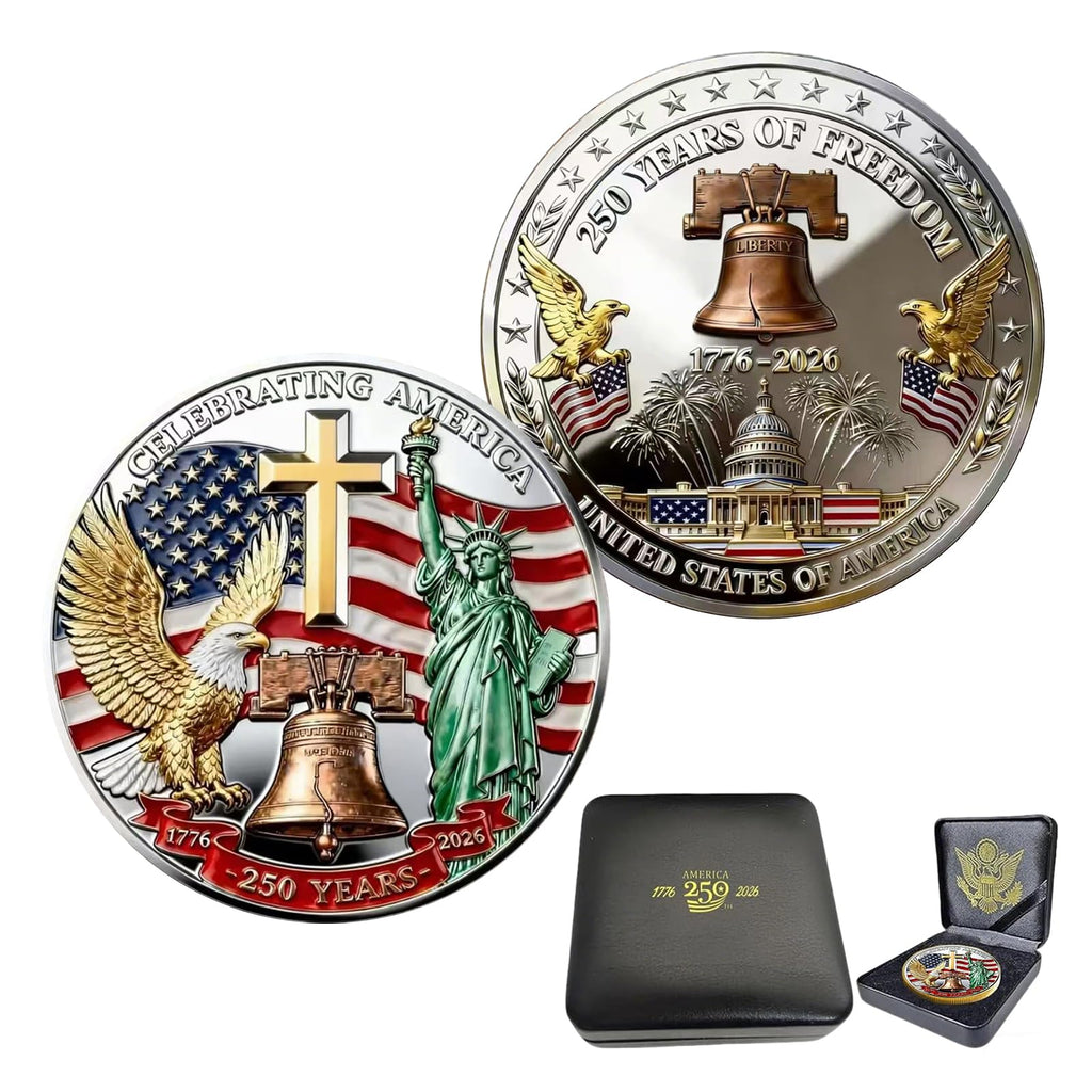 USA 250th Anniversary Commemorative Challenge Coin – Patriotic Eagle Design, 1776-2026