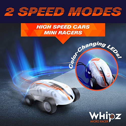 USA Toyz Whipz Micro Racers: Glow in the Dark LED Mini Keychain Car with Stunt Ball and USB Charger