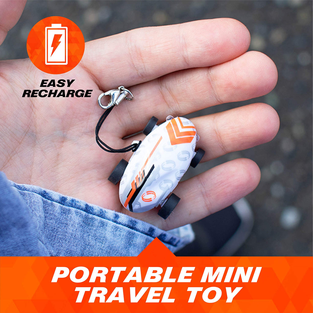 USA Toyz Whipz Micro Racers: Glow in the Dark LED Mini Keychain Car with Stunt Ball and USB Charger
