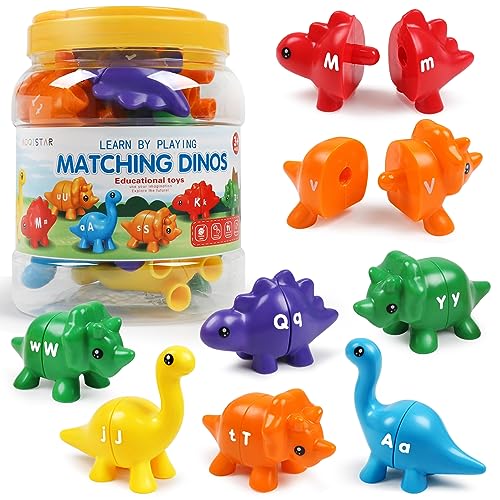 USATDD Matching Letters Dinosaur Toy – Double-Sided ABC Alphabet Game for Toddlers