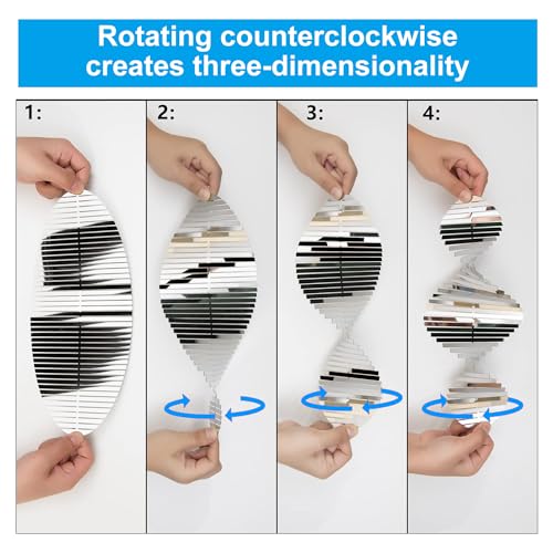 UTFFEDY 304 Stainless Steel Bird Scarer Wind Spinners - 3D Reflective Discs Set