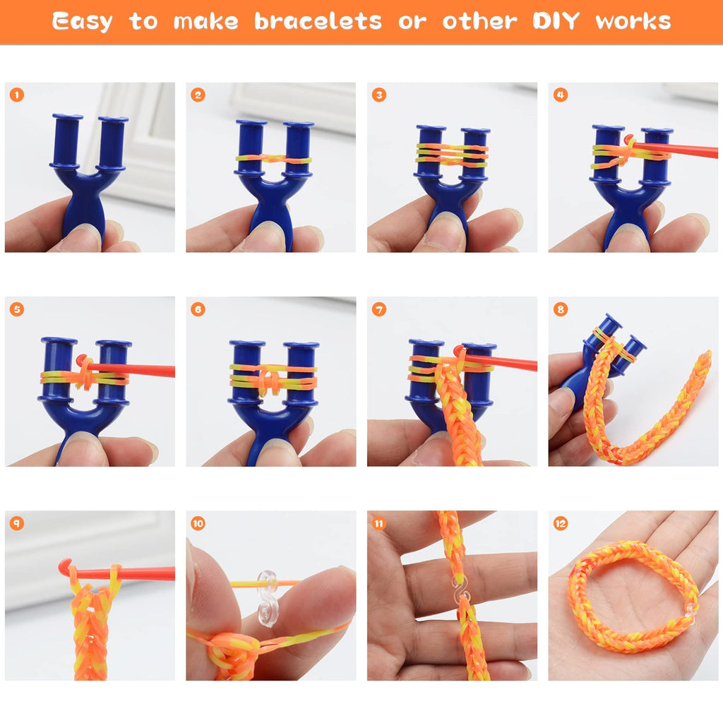 UUEMB 6000+ Rubber Band Bracelet Kit – DIY Loom Craft Set with Storage Box, Beads & Charms for Kids