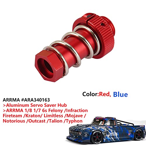 UURCSKY Red Aluminum Servo Saver Hub Set for Arrma 1/8 Kraton, Typhon, Talion, Infraction, and More - Replacement Part ARA340163