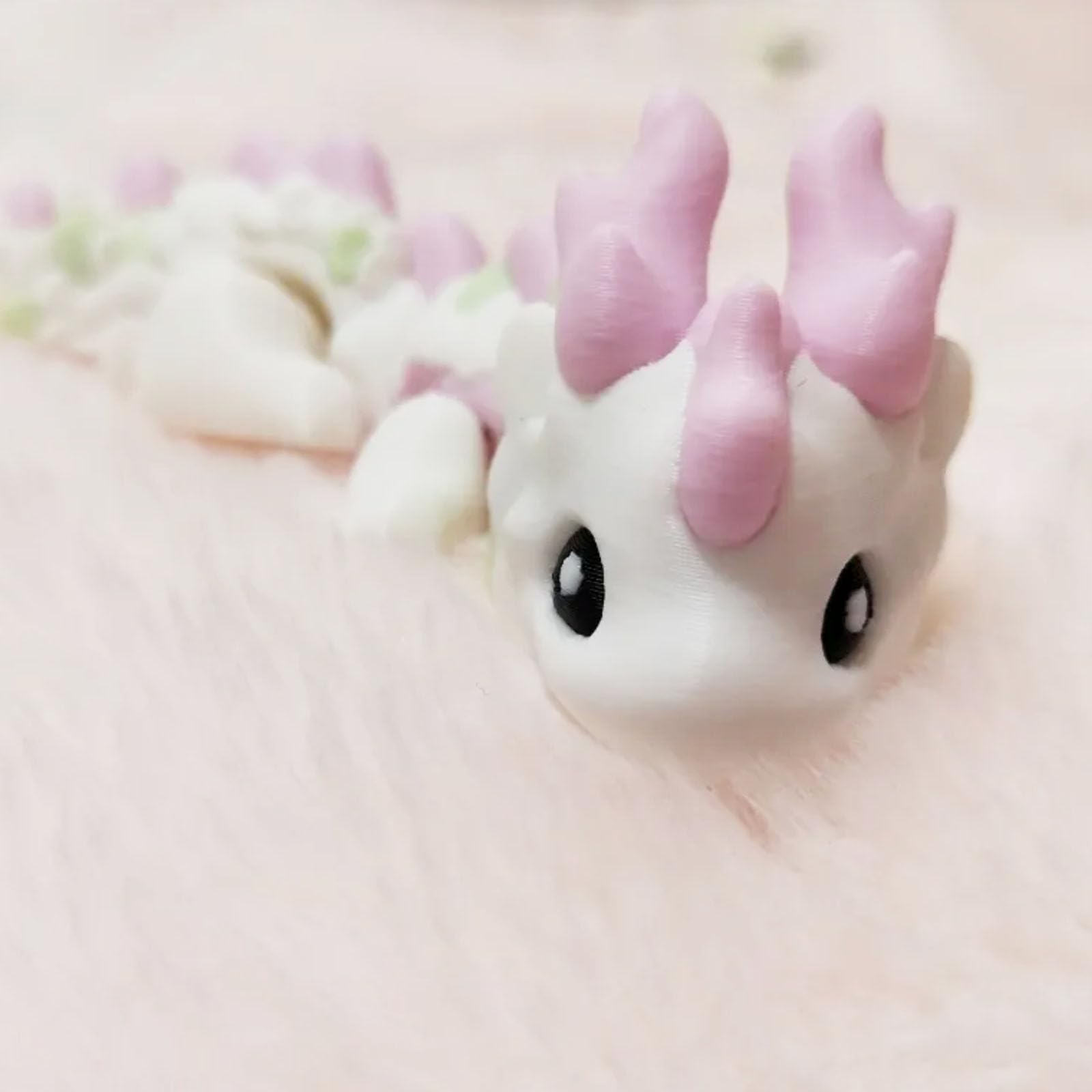 UXBSTM 6" Articulated 3D Printed Dragon Fidget Toy in Blossom Pink or Rose Red – PLA Desk Decor for Fantasy Fans