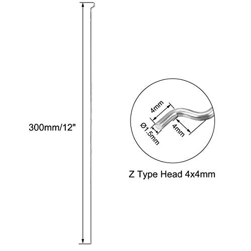 uxcell 20 Pack 1.5mm x 300mm Steel Z Pull/Push Rods for RC Airplane, Boat, and Helicopter Replacement Parts