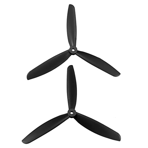 uxcell 9x4.5 Inch RC Propeller Set (CW/CCW) - 3-Blade Nylon with Adapter Rings for Multi-Rotor Aircraft