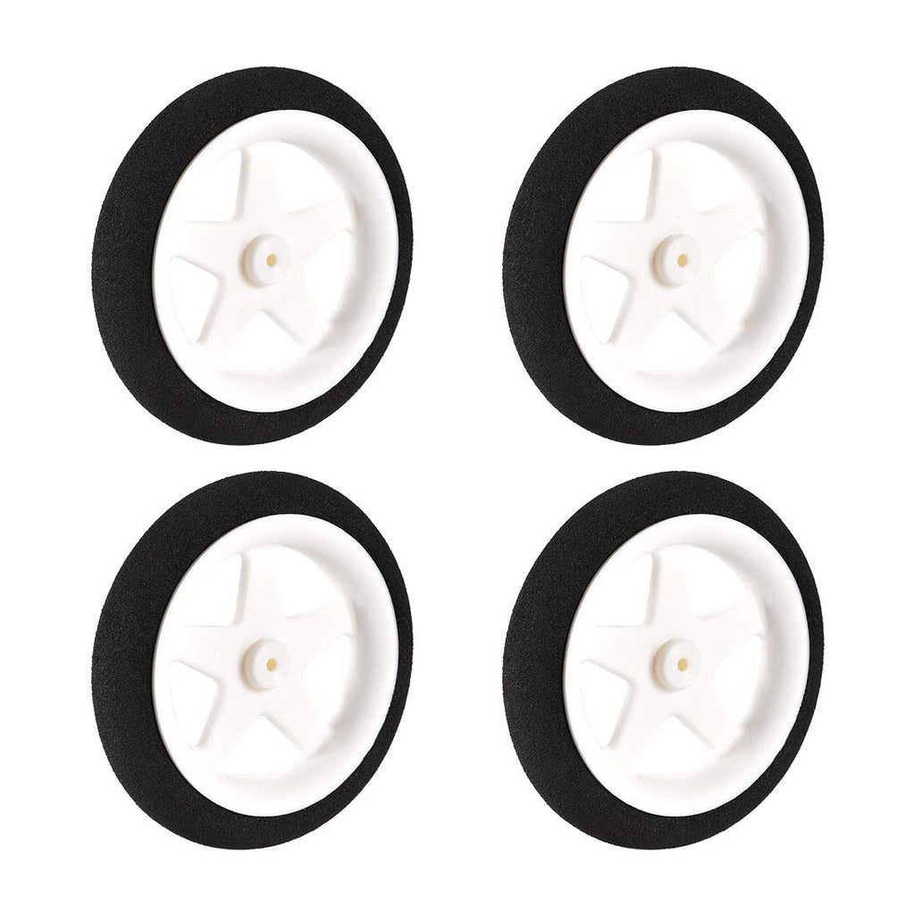 Uxcell RC Plane Micro Sport Wheels (4 Pack) - 3 Inch Diameter, 0.07 Inch Axle Hole