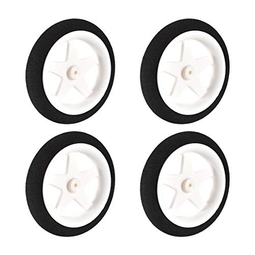 Uxcell RC Plane Micro Sport Wheels (4 Pack) - 3 Inch Diameter, 0.07 Inch Axle Hole
