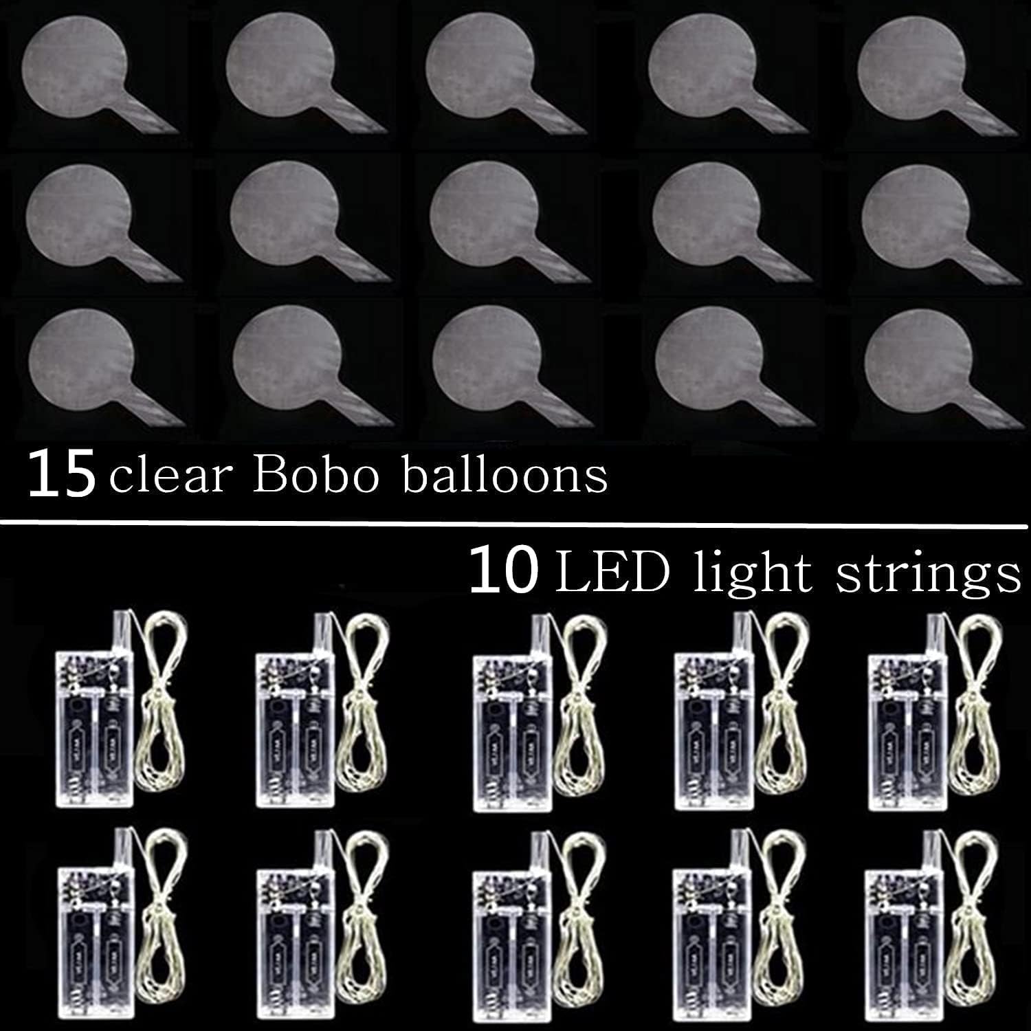 UZER 10-Pack Pink LED Balloons - 20 Inch Glow Bubble Balloons for Parties, Weddings, Birthdays & More