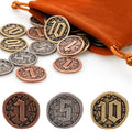 v2croft 30-Piece Metal Game Coin Set – Gold, Silver & Copper Denominations for Board Games and RPGs