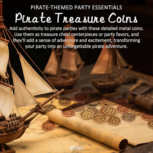 v2croft 30-Piece Metal Game Coin Set – Gold, Silver & Copper Denominations for Board Games and RPGs