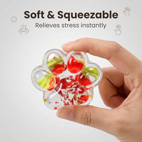 VANNYVANYA 4-Pack Taba Squishy Fruit Fidget Toys – Cat Paw Stress Relief Squeeze Balls