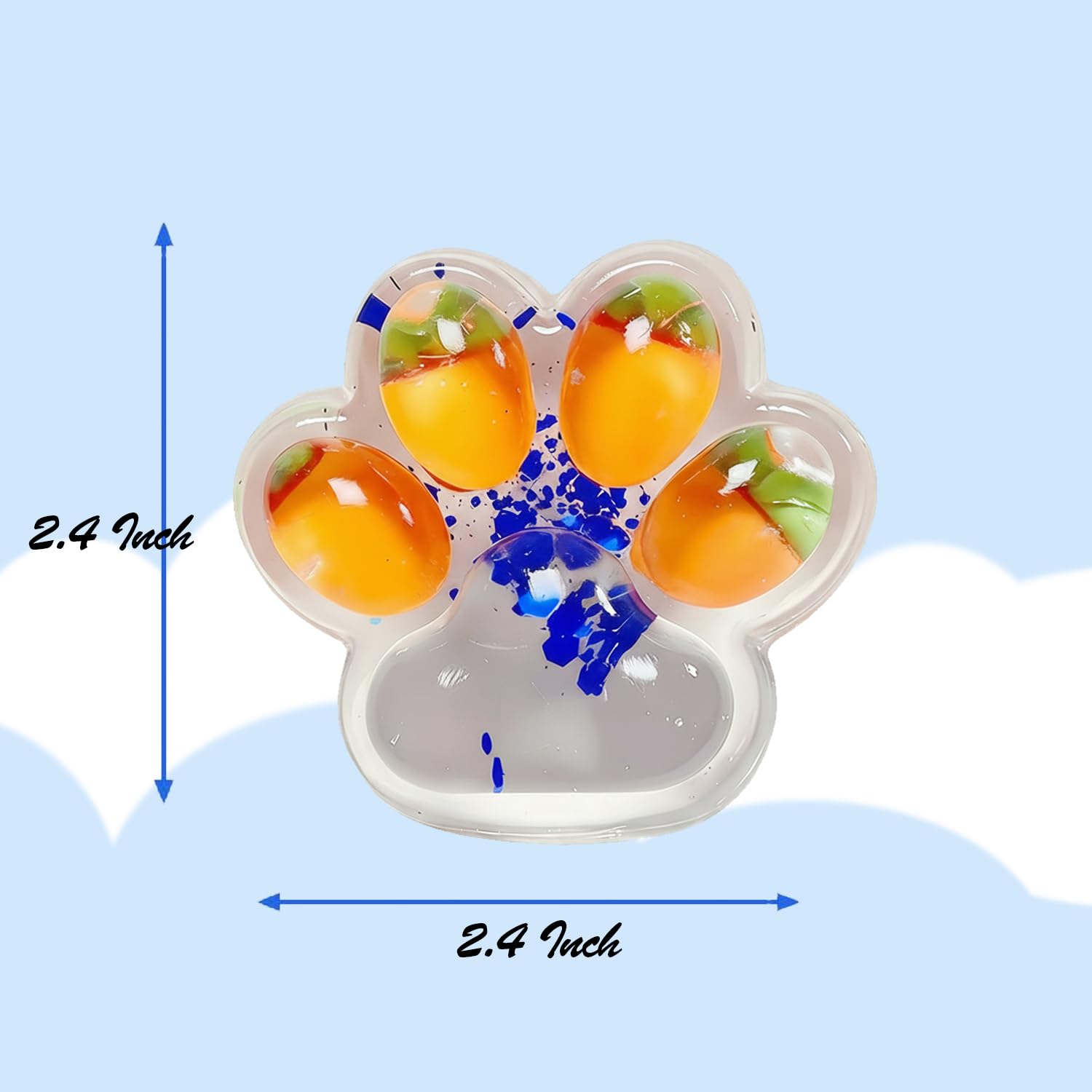 VANNYVANYA 4-Pack Taba Squishy Fruit Fidget Toys – Cat Paw Stress Relief Squeeze Balls