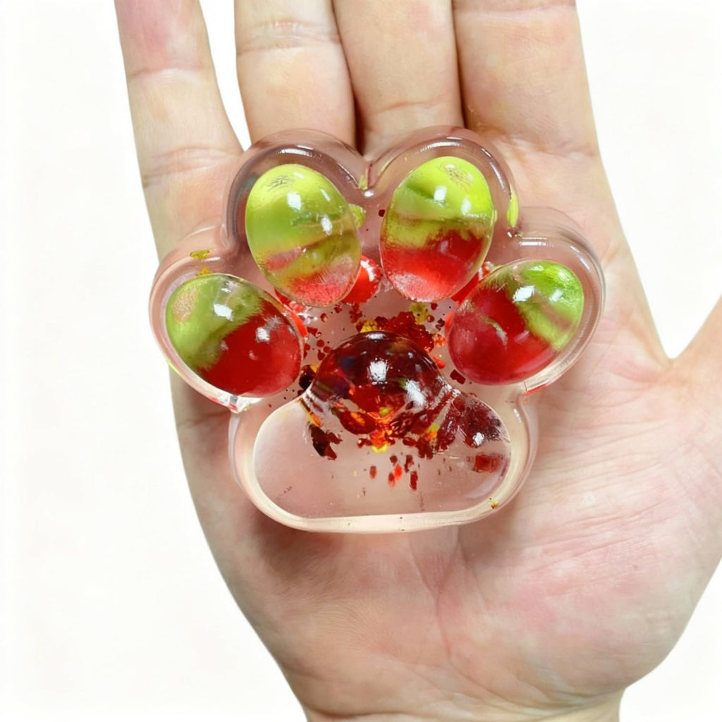 VANNYVANYA 4-Pack Taba Squishy Fruit Fidget Toys – Cat Paw Stress Relief Squeeze Balls