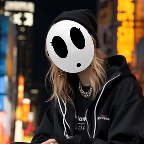 Varuotu White Anime Mask – Adjustable Cosplay Face Mask for Halloween & Costume Parties