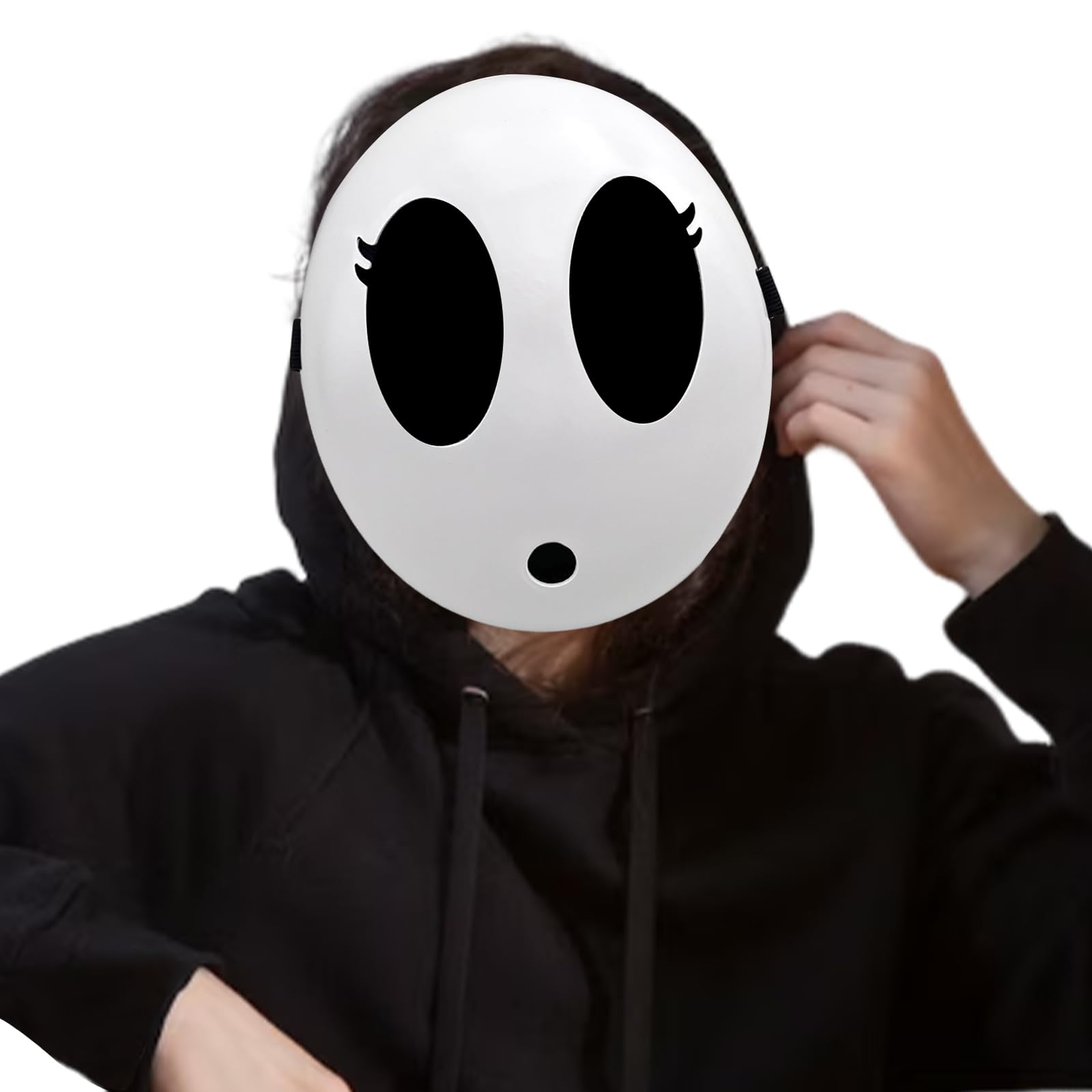 Varuotu White Anime Mask – Adjustable Cosplay Face Mask for Halloween & Costume Parties