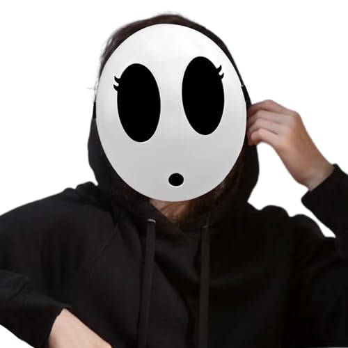 Varuotu White Anime Mask – Adjustable Cosplay Face Mask for Halloween & Costume Parties