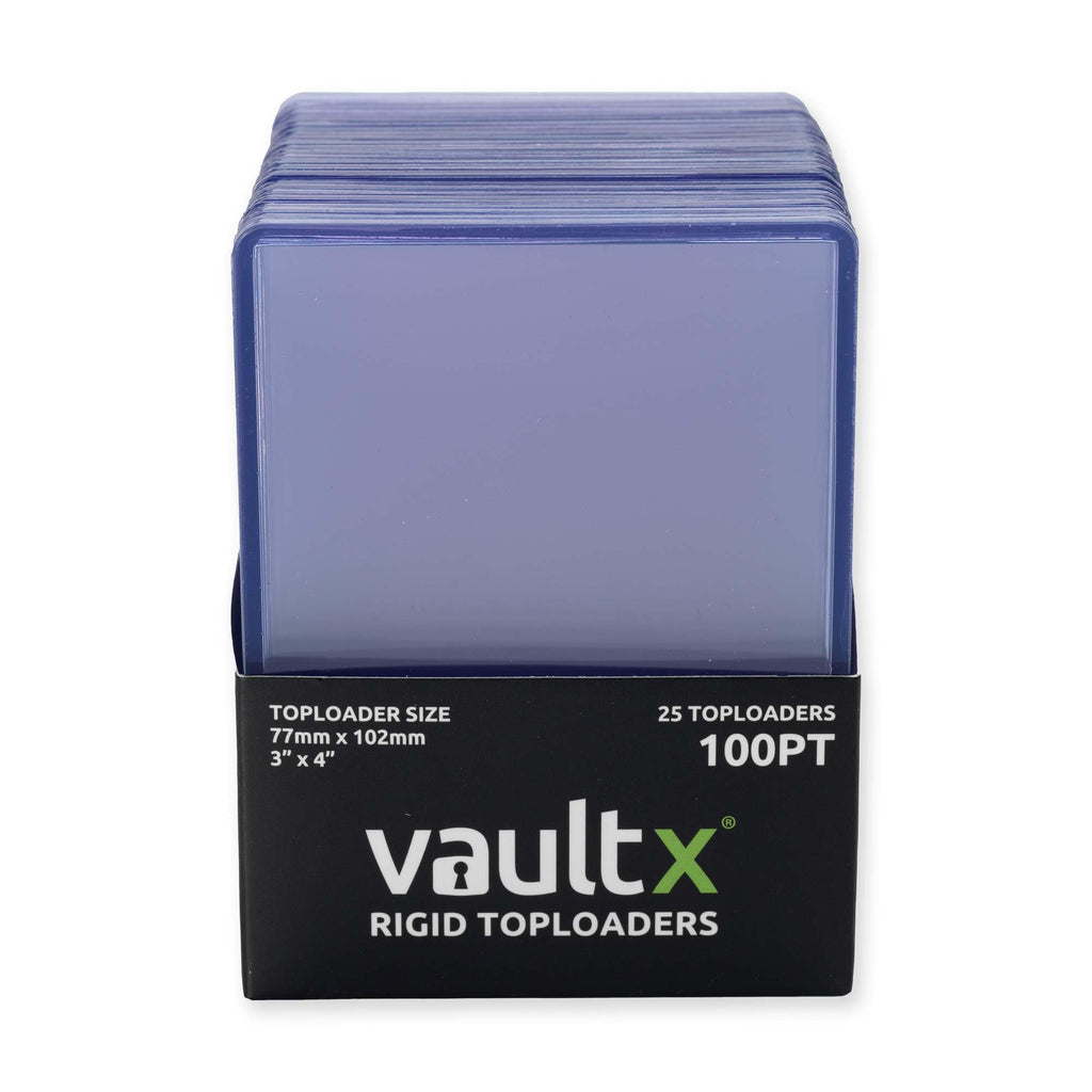 Vault X 100pt Rigid Toploaders (25 Pack) – Clear Seamless Card Holders for TCG & Sports Cards