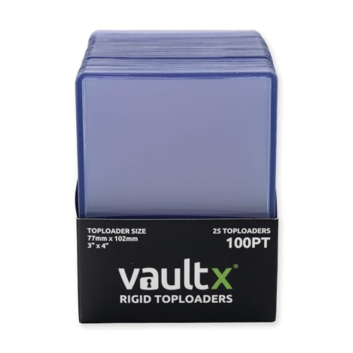 Vault X 100pt Rigid Toploaders (25 Pack) – Clear Seamless Card Holders for TCG & Sports Cards